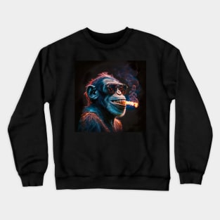 Smoking monkey, generative AI Crewneck Sweatshirt